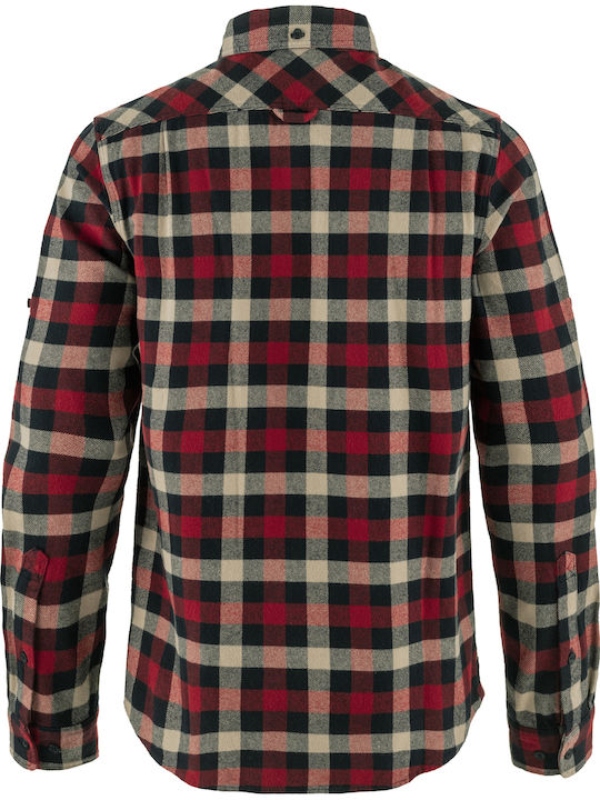 Skog Long-sleeved Flannel Shirt Dark Navy-red