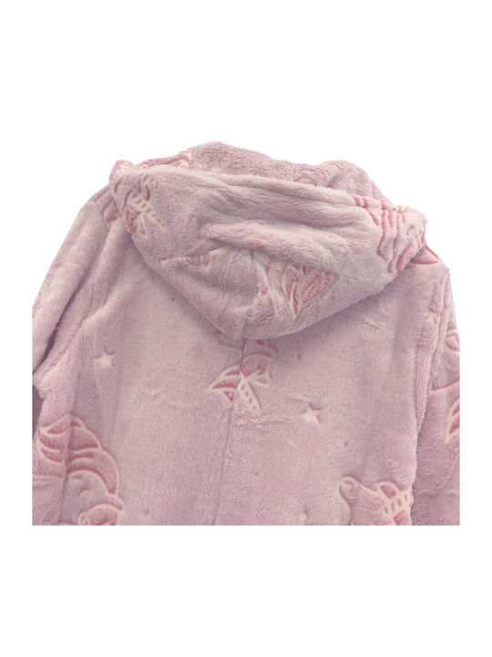 Pijama de iarnă pentru femei, din fleece, cu unicorni strălucitori, roz Us-00118