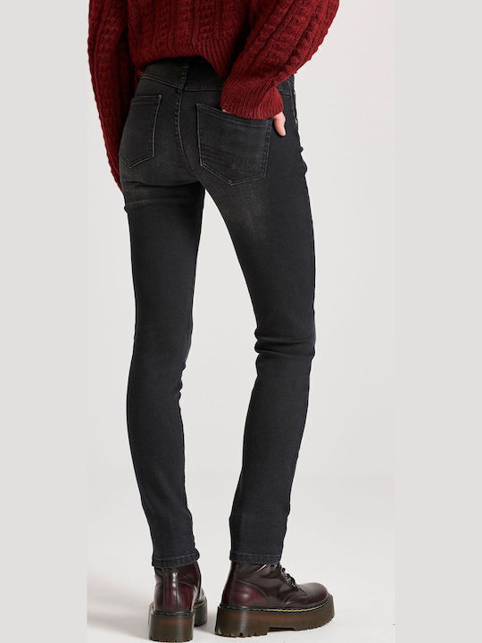 High Waist Women's Jean Trousers in Skinny Fit Black