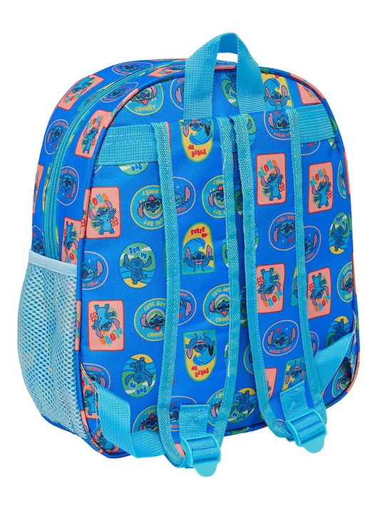 Disney Stitch Schulranzen Rucksack mit Flaschenhalter Blau 27 x 3 x 33cm