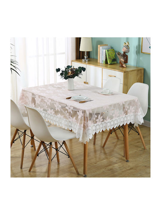 Obro Weihnachtliches Tischtuch Stoff Rosa 180x130cm