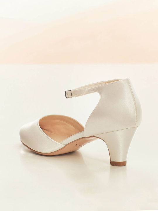 Bridal Satin Ivory Heel 5.5 Cm Gina