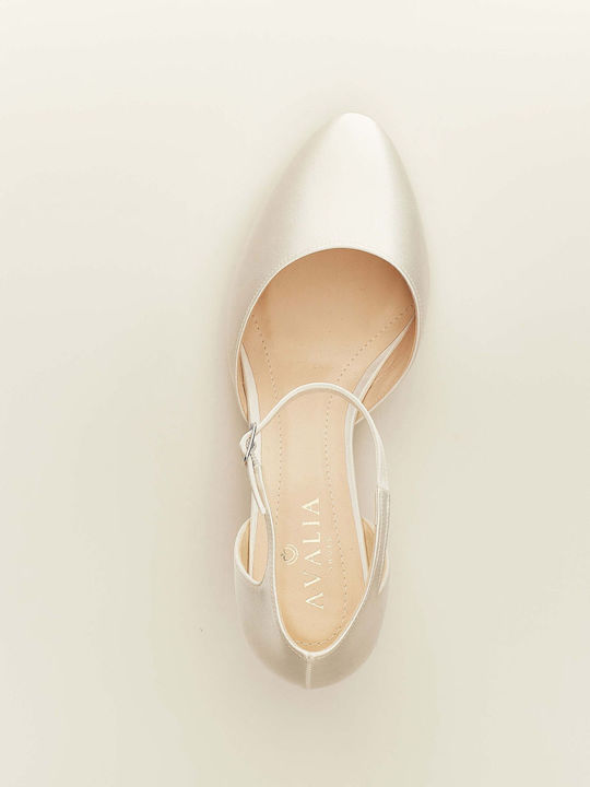 Bridal Satin Ivory Heel 5.5 Cm Gina