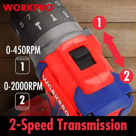 WorkPro WP390005 Percussive Drill Driver Battery Solo Brushless