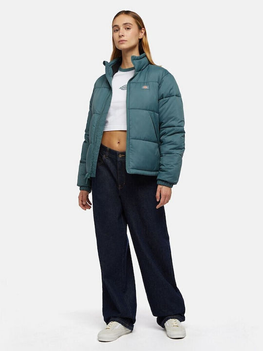 Alatna Κοντό Γυναικείο Puffer Μπουφάν για Χειμώνα Green