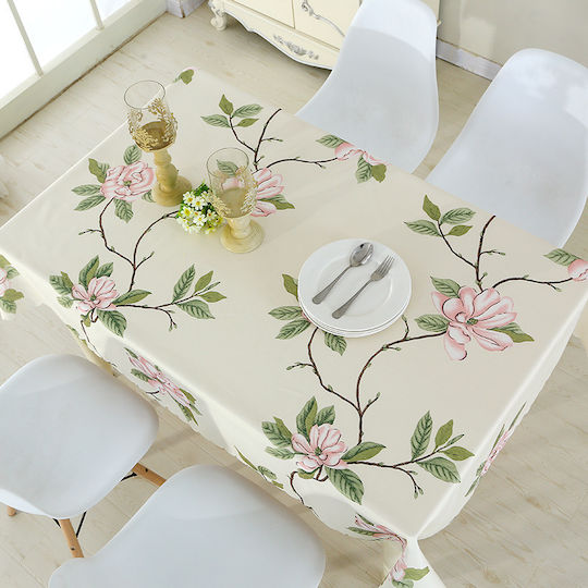 Stain Resistant Beige Tablecloth 150x150cm