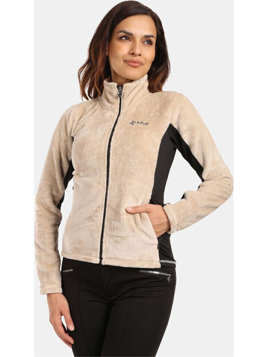 Fleece Jachetă de damă cu Fermoar Beige