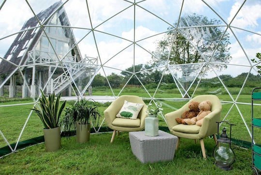 PVC Winter Camping Tent Geodesic Transparent 360x360cm