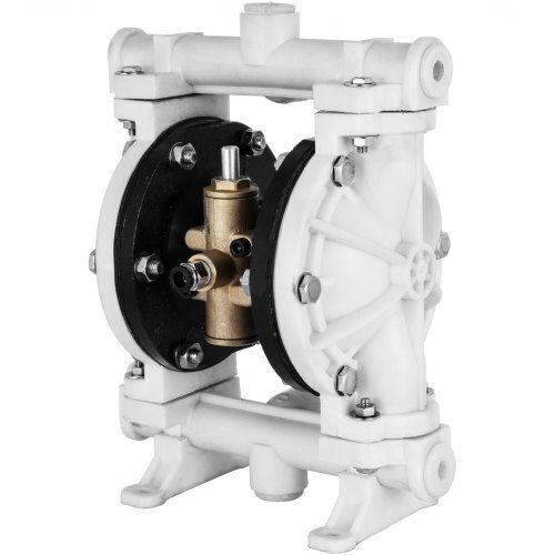 Air-Operated Double Diaphragm Pump Vevor 1/2" Polypropylene 2.5 Gpm 80 Psi PTFE Oil & Low Viscosity Fluids Ybgmbqby-15pp0001v0