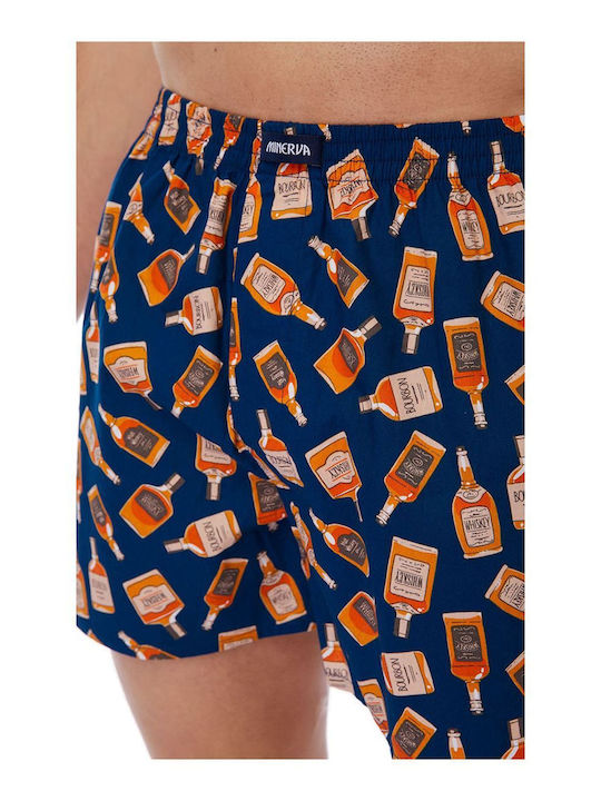 Men's Boxers Navy Barbon / Bordeaux with Patterns 2Pack