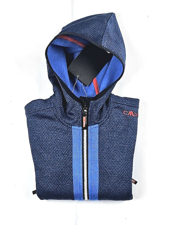Kids Cardigan Fleece with Hood royal blue, dark blue, black, white, red