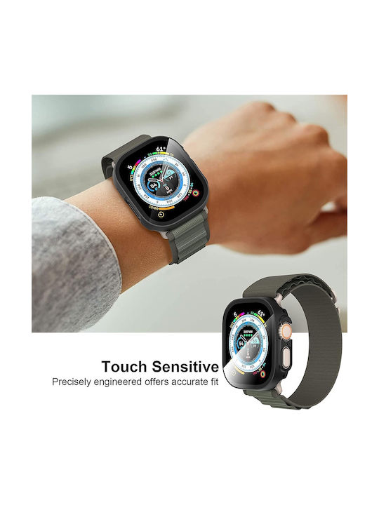 Techsuit Defense360 Pro Πλαστική Θήκη με Τζαμάκι σε Μαύρο χρώμα για Apple Watch Ultra, Apple Watch Ultra 2