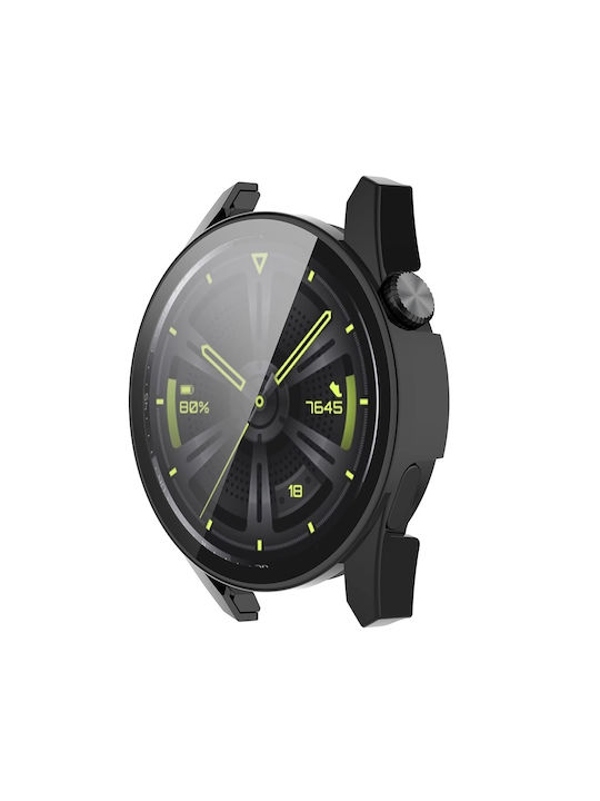 Techsuit Defense360 Pro Plastic Case with Glass in Black color for Huawei Watch GT 3 (46mm)