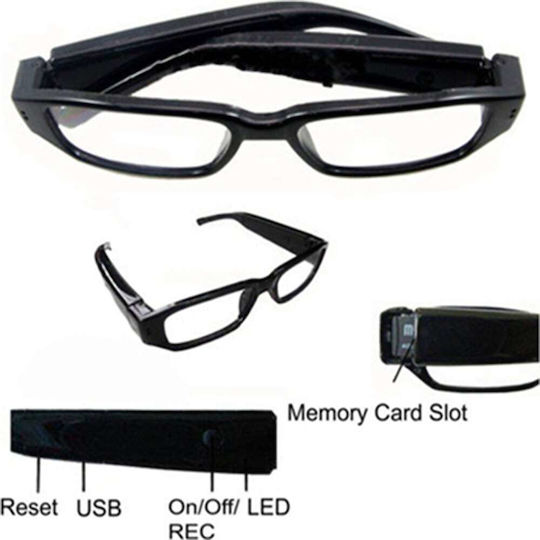 Hidden Camera Glasses 1080p with Memory Card Slot