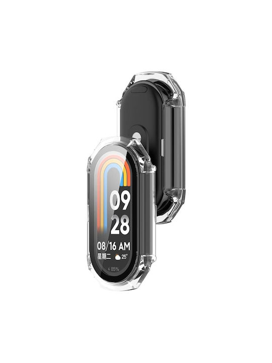 Techsuit Defense360 Pro Plastic Case with Glass in Transparent color for Xiaomi Mi Band 9, Mi Band 9 NFC