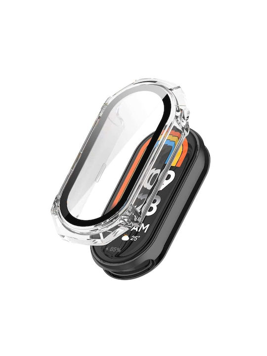 Techsuit Defense360 Pro Plastic Case with Glass in Transparent color for Xiaomi Mi Band 9, Mi Band 9 NFC