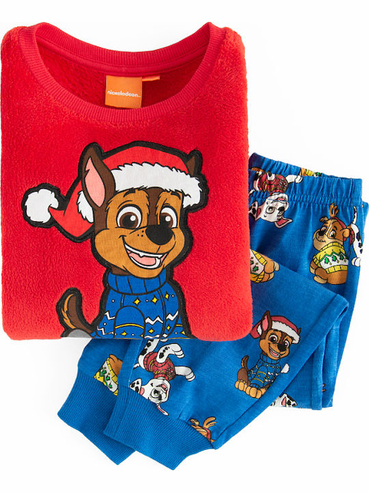 Cool Club Kinder Schlafanzug Winterlich Fleece Rot