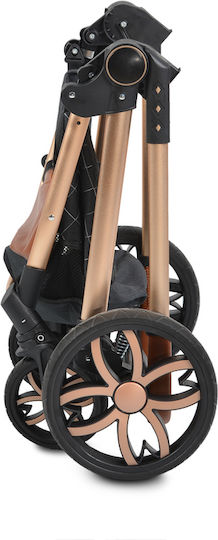 Cangaroo Alma 3 in 1 Adjustable 3 in 1 Baby Stroller Suitable for Newborn Black / Brown 7.5kg