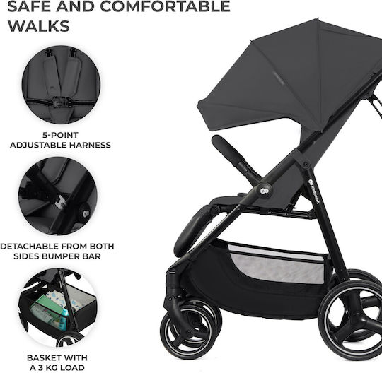 Kinderkraft Trig 3 Sport Καρότσι Μωρού Kατάλληλο για Nεογέννητο Γκρι