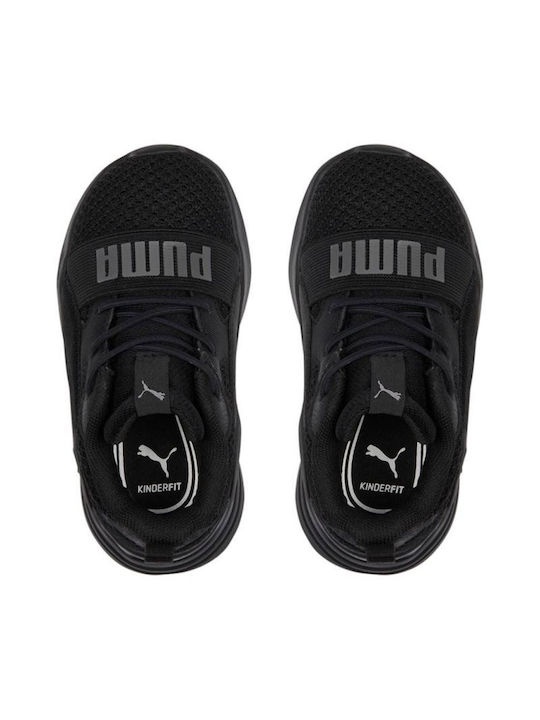 Puma Wired Kids Sports Shoes Running with Laces Black