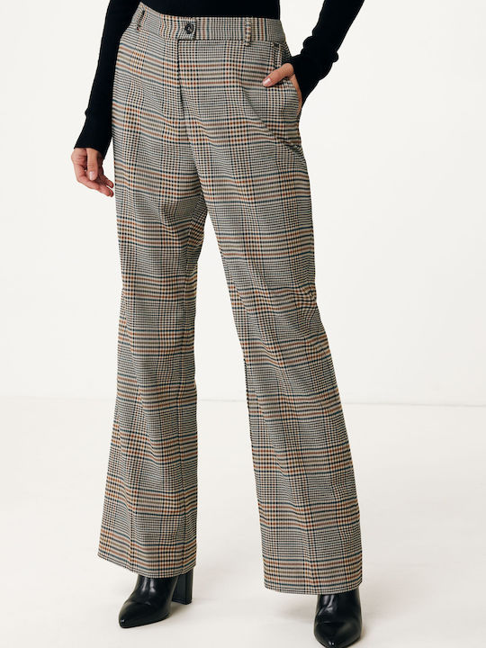 Women's Fabric Trousers Checked Checkered