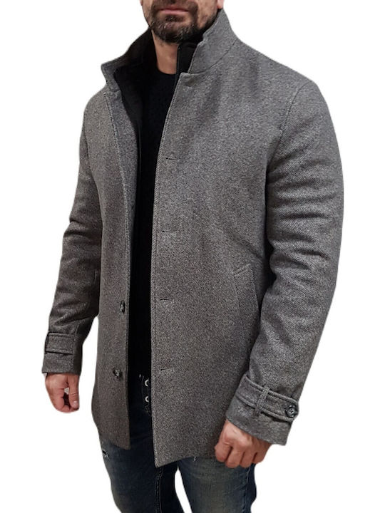 Ανδρικό Παλτό Grey/brown Melange