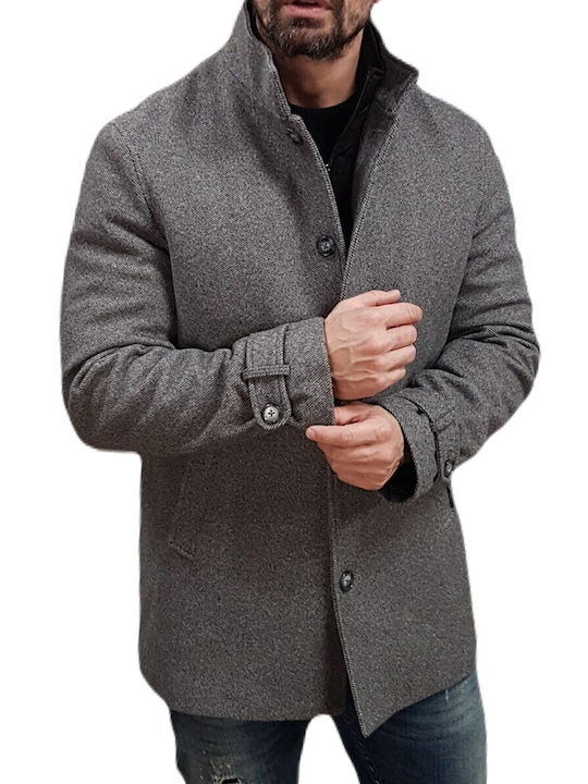 Ανδρικό Παλτό Grey/brown Melange