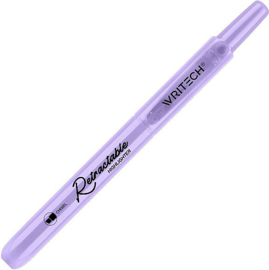 Writech Highlighter Marker Button Flat 1-4mm Retractable Lilac 545755