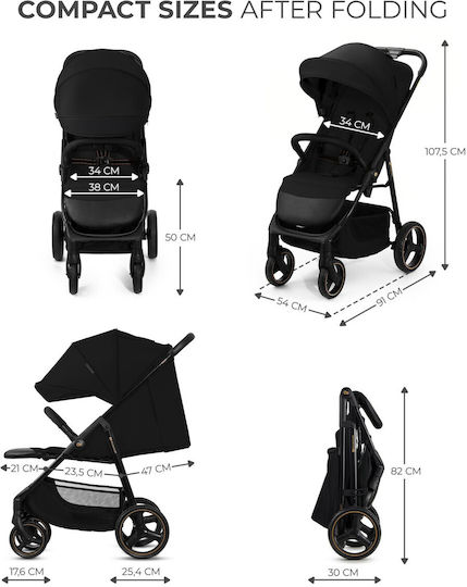 Kinderkraft Carucior Sport Бебешка количка Черен