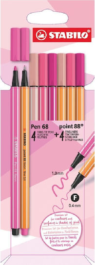 Stabilo Pen 68 Маркери за Рисуване Shades Of Pink 4бр