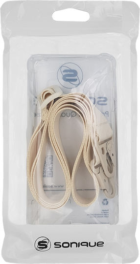 Silicone Case Strap Sonique Armor Clear Motorola Moto G84 5G Beige