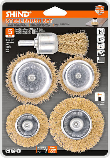 Shind 94945 Perie de sârmă pentru scule Set de 5buc