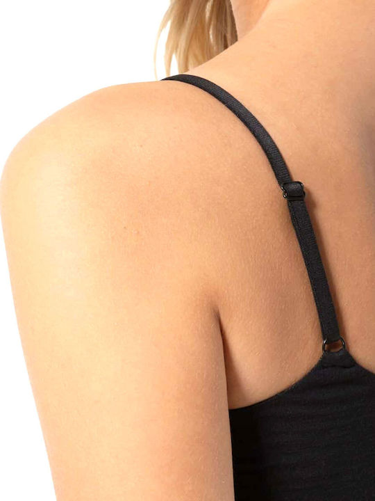 Damen Sport Bluse mit Trägern Schwarz