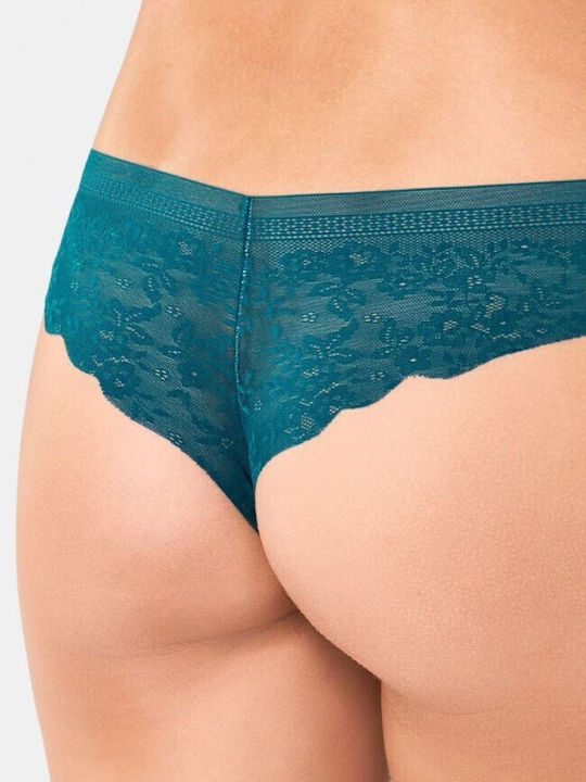 Sloggi Invizibil Fără Cusături Zero Dantelă H Hipstring Verde Petrol