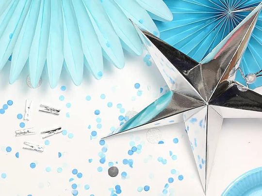 PartyDeco Weihnachtlicher Dekorativer Stern Kunststoff Silber 1Stück