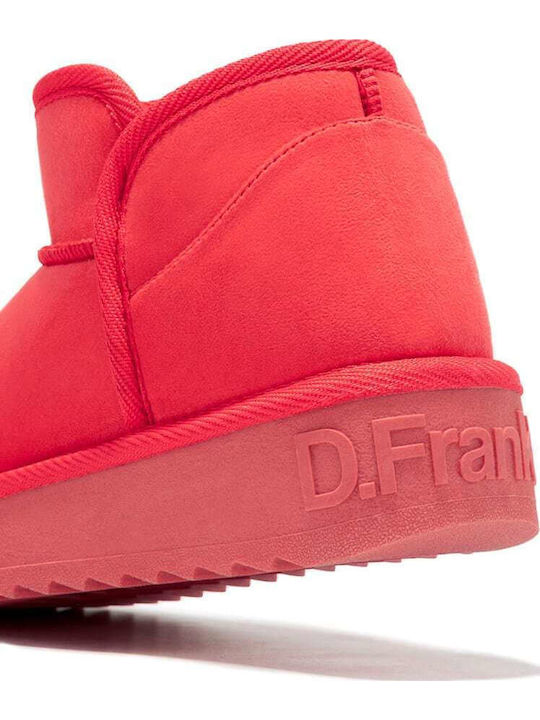 Women's Ankle Boots with Fur Red
