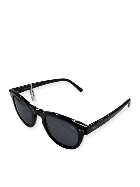 Moritz Unisex Γυαλιά Ηλίου με Μαύρο Κοκκάλινο Σκελετό και Μαύρο Φακό 11517 LK07