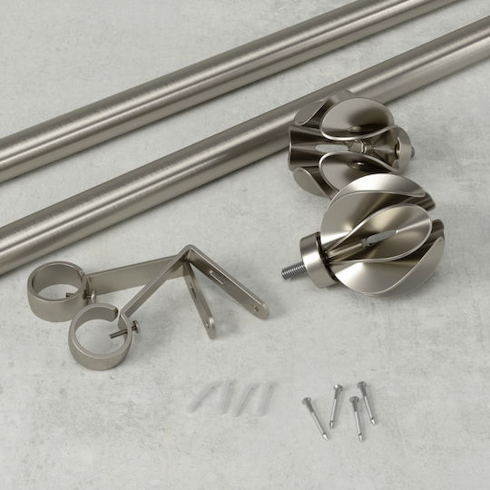 Umbra Pliabil Metalic Bare pentru Perdele Blossom Single Φ2.5mm 107-305cm Nikel Mat 1018625-1001