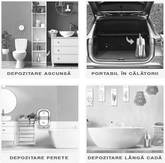 Figga Cadă pliabilă pentru bebeluși cu termometru Gri