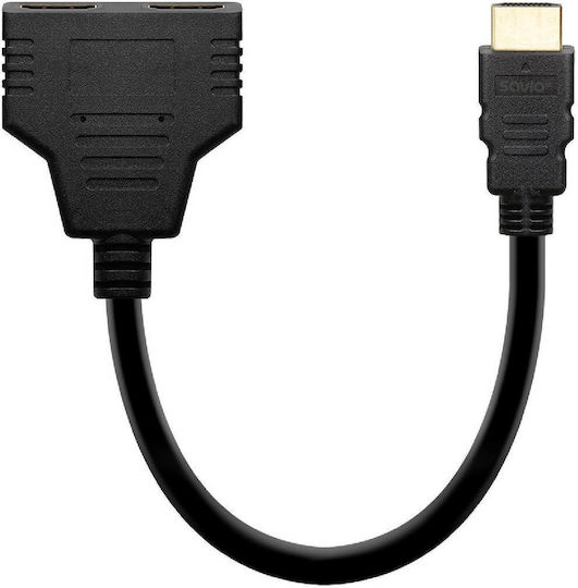 Savio Μετατροπέας HDMI male σε HDMI 2x female 1τμχ