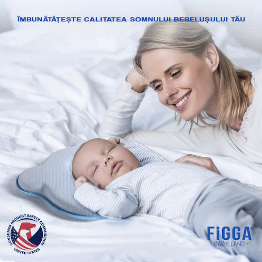 Figga Pernă pentru bebeluși pentru plagiocefalie Spumă de memorie Albastru