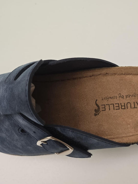 Anatomical Leather Women's Slippers Blue