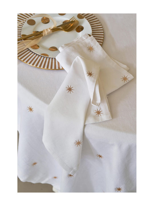 PiP Studio Tablecloth Cotton White, Gold 160x250cm