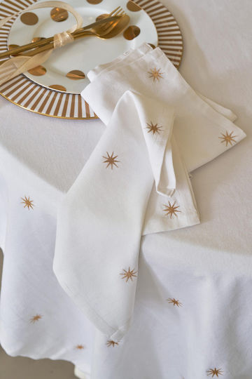 PiP Studio Покривка за маса Памучна White, Gold 160x250бр