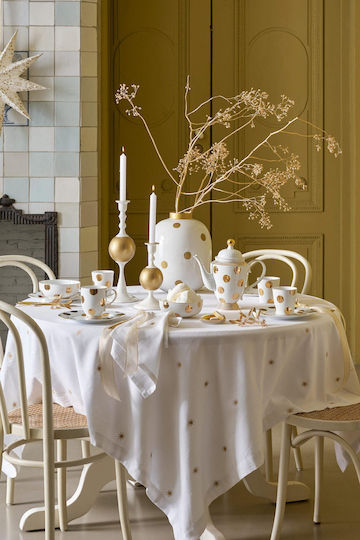 PiP Studio Покривка за маса Памучна White, Gold 160x250бр