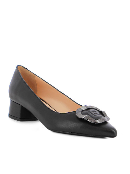 Leather Black Low Heels