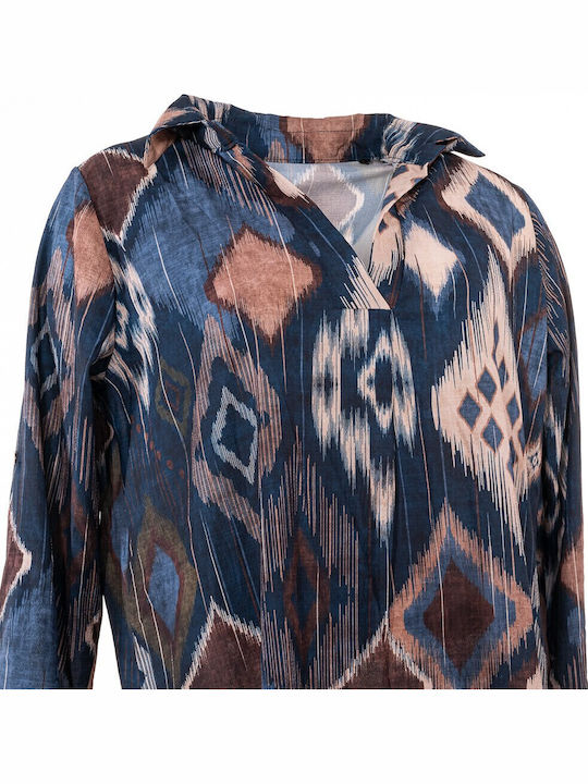 Langärmelig Damen Hemd Multicolor