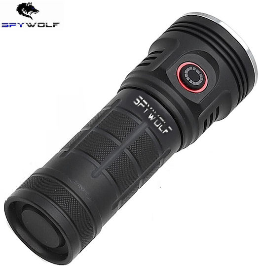 Spywolf Επαναφορτιζόμενος Φακός LED IP65 με Μέγιστη Φωτεινότητα 16000lm
