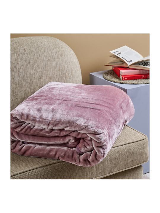 Cokitex Silk Touch Samtige Decke Übergröße 220x240cm Dusty Pink
