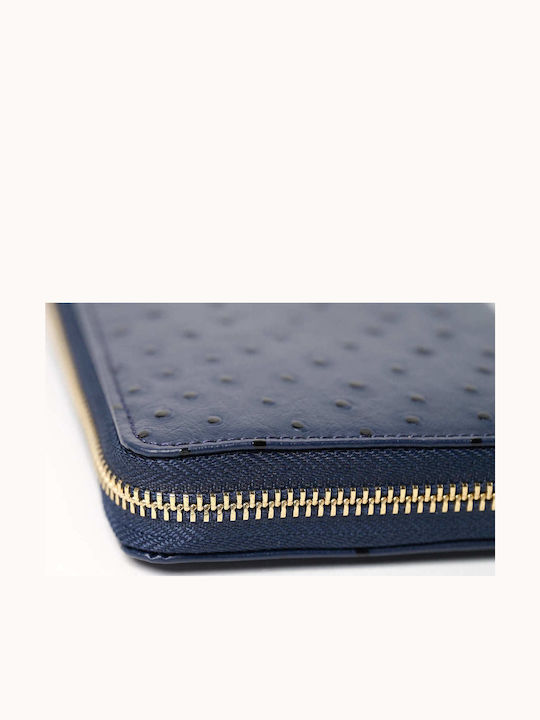 Large Leather Women's Wallet Classic Blue